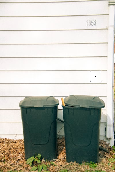 Sanitized and deodorized trash bin cleaning
